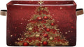 ALAZA Merry Christmas Snowman Red Star Foldable Storage Box Storage Basket Organizer Bins with Handles for Shelf Closet Living Room Bedroom Home Office 1 Pack