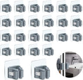 3-H 24-Pack Self Adhesive Broom Holder Wall Mount - Heavy Duty No Drill Broom Organizer for Garage Closet Kitchen, Plastic Storage Rack for Brooms Mops Tools, Peel and Stick Adhesive
