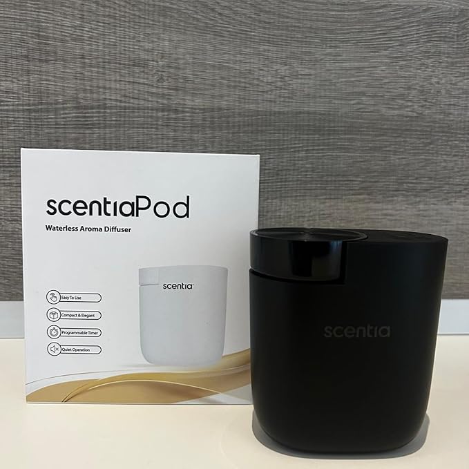 Smart Plug-in Scent Diffuser with App Control | Waterless Cold Air Diffuser | Hotel-Inspired Scent Included | 600 Sq. Ft. Coverage | Thanksgiving & Housewarming Gift | Black