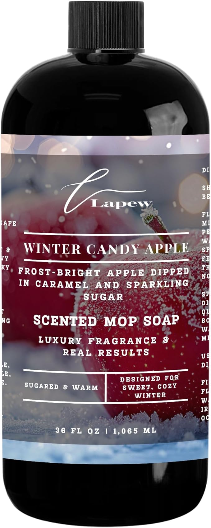 Lapew Winter Candy Apple Scented Mop Soap Concentrate 36 oz | Premium Fragranced Floor Cleaner | Streak-Free | Hard Floor Cleaning Solution | Eco Friendly | Made in USA