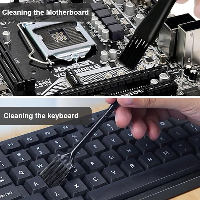 Jstincal Keyboard Cleaner kit, Small Nylon Anti Static Cleaning Tool Computer Keyboard Laptop Cleaning Kit for Electronic Devices Such As Computer Motherboard Fans Dust Removal Tool (10 Pcs)