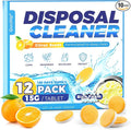Qucship Garbage Disposal Cleaner Deodorizer - 12 Pack, Foaming Citrus Sink Freshener - XXL Tablets Eliminate Odors, Natural Septic Safe Food Disposer Maintenance