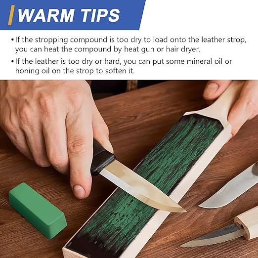 SCOTTCHEN Stropping Compound, 4 Oz, Fine Green Buffing Polishing Compound, Leather Strop Compound, Honing Compound for Knife Polishing-3Pack
