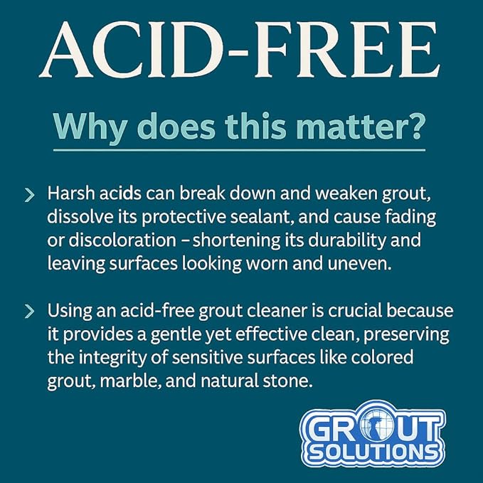 Grout Solutions Professional-Grade Grout Cleaner for Tile, Ceramic, Porcelain & Marble – Acid-Free Formula for Safe, Deep Cleaning and Stain Removal
