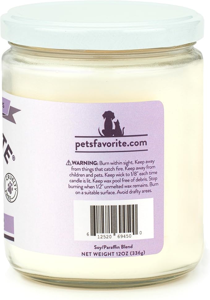 Pet's Favorite Pet Odor Candle, Clean Burning, Long Lasting Scented Candles with a Cotton Wick. (Calming Lavender, Pack of 1)