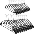 Nature Smile Non Slip PVC Coating Sweater Hangers,Dress Suit Coat Hangers,Wide Shoulder Bump Free Golf T Shirts Clothes Hangers (Black Color 20 Pack)