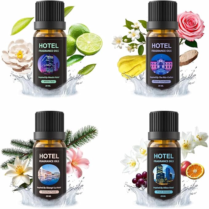 Waterless Essential Oil Diffuser Aromatherapy Scent Diffusers for Home Large Room, Bedroom, Car, Office, Battery Operated Mini Portable Air Freshener, 3 Countdown Timers & 3 Mist Levels