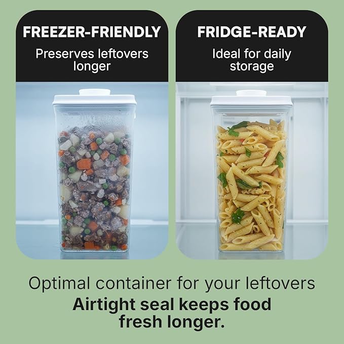 iChewie Bop Top | Airtight Meal Prep Containers with Lids | Food Storage Container Sets | Snack and Overnight Oats Fridge Organizer | Pantry and Kitchen Organization