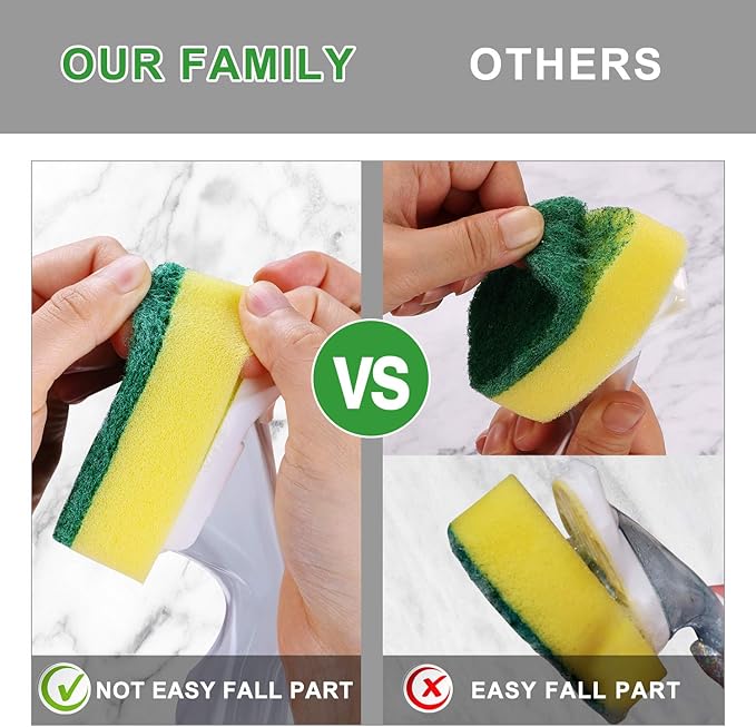 DYMOLL Dish Wand Refills 8Packs,Sponge Replacement Heads,Dish Wand Sponge Refill for Kitchen Cleaning