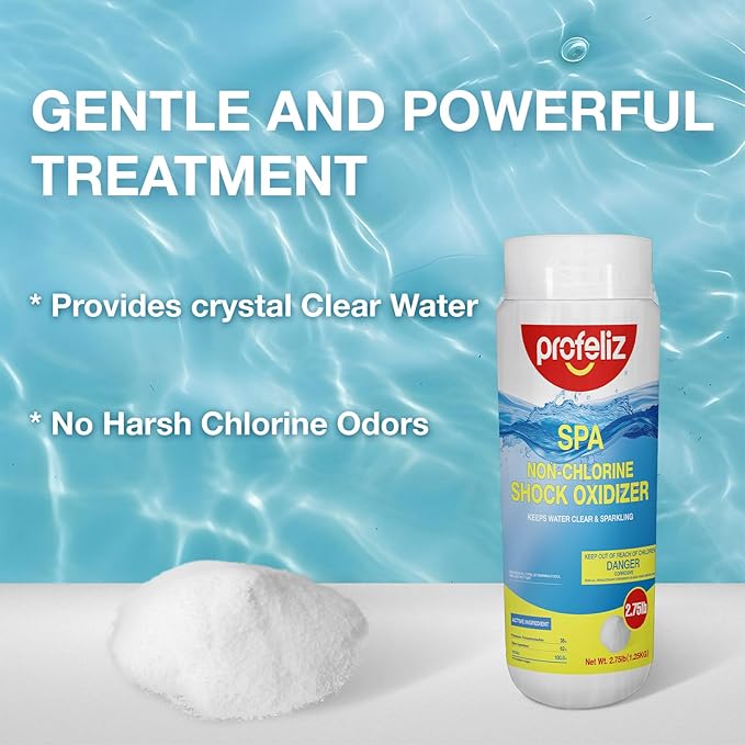 Profeliz 4 Pack Non Chlorine Shock for Hot Tub & Spa,Chlorine-Free Shock Oxidizer, Clear Cloudy Water,11lb