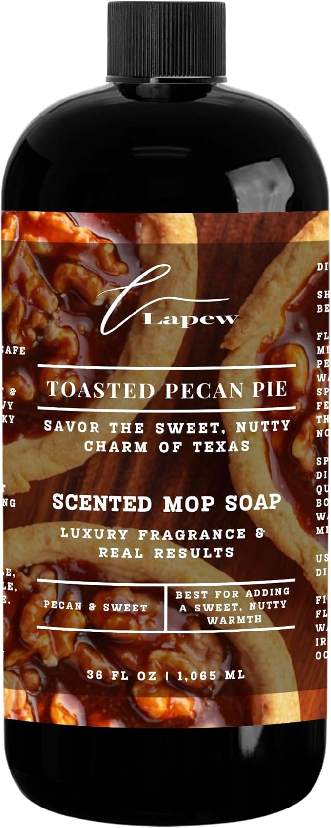 Lapew Toasted Pecan Pie Scented Mop Soap Concentrate 36 oz | Premium Fragranced Floor Cleaner | Streak-Free | Hard Floor Cleaning Solution | Eco Friendly | Made in USA