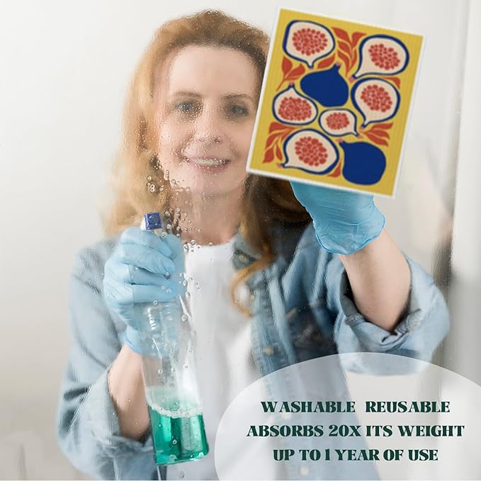 LARTSFRO Swedish Dishcloths for Kitchen, Papaya Reusable Paper Towels Washable, Summer Lemon Pineapple Swedish DishCloths for Friut, 4 Pack Dish Towels for Kitchen