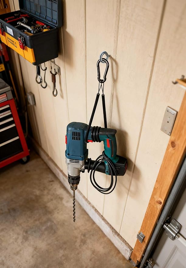 4 Pack Heavy Duty Extension Cord Organizer, Water-Resistant Perfect for Outdoor, Storage Straps for Tool, Hose, Rope, Cable Wrap Loops for Shed, RV and Garage Organization, Black 32in