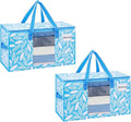 VENO 2 Pack Moving Bags, Storage Bins with lids, Packing Supplies for College, Alternative to Moving Boxes, Foldable, Heavy-Duty Tote (Spring Breeze, 2 Pack)
