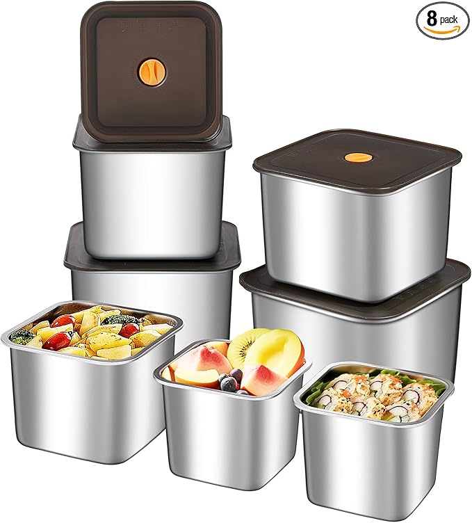 GIUOIDUO 8PC-LFood Storage Containers, BPA Free, Airtight Lids, Ideal for Lunch, Meal Prep & Leftovers，Fresh box， Freezing box