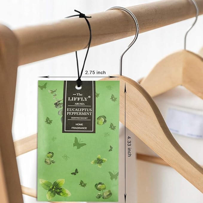LIFFLY 13 Scents Scented Sachets for Drawers and Closets 14 Packs Lavender Rose Jasmine Ocean Vanilla Sandalwood Fresh Linen Cherry Blossoms Lilac Eucalyptus Peppermint Lemongrass Peony Gift Box