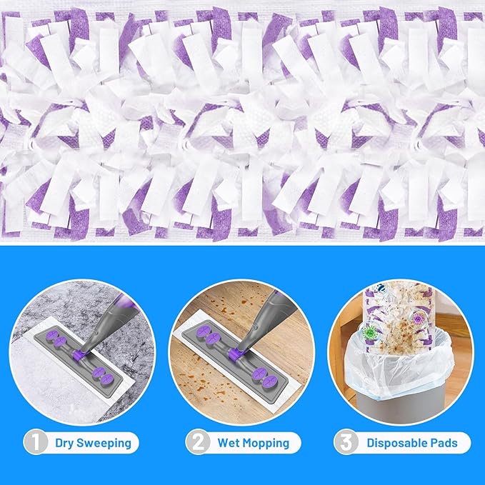 IOPRETTY Spray Mops for Floor Cleaning - Wet Dry Mops with 6 Disposable Pads for Swiffer Powermop - Refillable Bottle for Hardwood Tile Home Kitchen - Absorbs Pet Hair Dust Stains