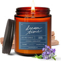 Blessed is She Dream Time 7.2 Oz Crackling Candles for Women/Men - Lavender and Sandalwood Scented Candle for Home in Reusable Glass Jar - Long Burning Soy Candles, 70-84 Hours of Cozy Ambiance