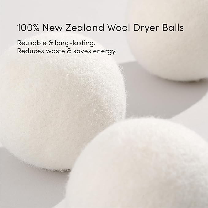 Dirty Labs | 100% New Zealand Wool Dryer Balls | 3 Balls | Shorten Drying Time | Reduce Static & Wrinkles | Dryer Sheet & Fabric Softener Alternative