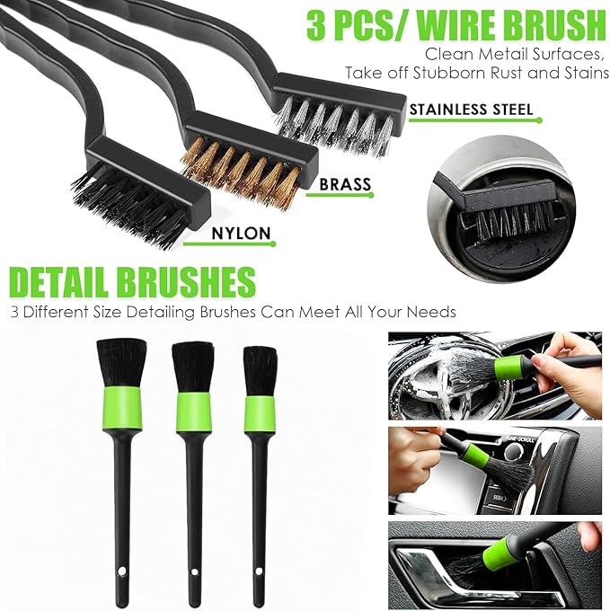 Viewsun 30pcs Car Cleaning Kit, Car Interior Detailing Kit with High Power Handheld Vacuum, Detailing Brush Set, Windshield Cleaner, Cleaning Gel, Complete Auto Accessories for Men, Women
