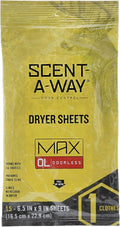 Hunters Specialties Scent-A-Way Dryer Sheets - Re-Sealable 15 Sheets Pack No Residue Odorless/Fresh Earth Scent for All Fabrics & Hunting Clothes