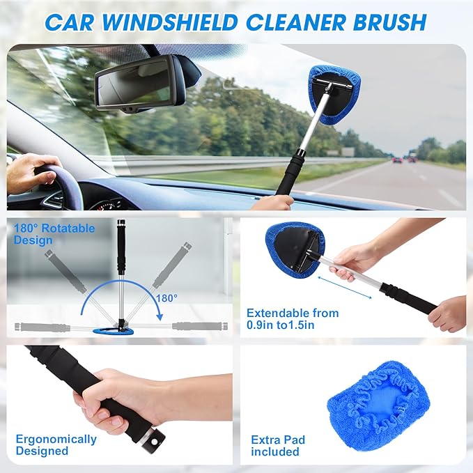 vioview 25PCS Car Cleaning Kit, Car Detailing Kit Interior with High Power Handheld Vacuum Cleaner, Windshield Cleaner, Cleaning Gel, Professional Auto Accessories for Men, Women