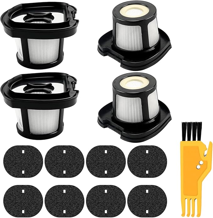 4 Pack Handheld Vacuum Filter for Bissell Pet Hair Eraser Lithium Ion Hand Vacuum filter Replacement 2390 2390A 2389 2579 2284W Replaces 1614203 1614212 1614204 with 1 Little Brush