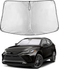 EcoNour Custom Windshield Sun Shade for Toyota Venza 2021–2024 | Hybrid SUV Front Window Heat & UV Shield | Foldable Multi-Layer Sun Cover