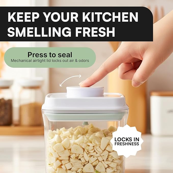 iChewie Bop Top | Airtight Meal Prep Containers with Lids | Food Storage Container Sets | Snack and Overnight Oats Fridge Organizer | Pantry and Kitchen Organization