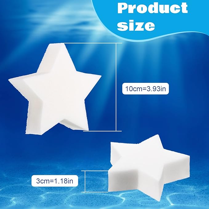 Patelai 40 Pcs Hot Tub Sponge Spa Cleaning Sponges for Hot Tub Oil Absorbing Cleaning Scum for Spa, Bathtub and Swimming Pool to Soak up Oils Bathtub Accessories(Star Style)