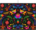 Mexican Flower Microfiber Dish Drying Mat for Kitchen Counter Mexican Dishes Pad Black Dish Drainer Rack Mats 18"x24" Absorbent Washable Reusable