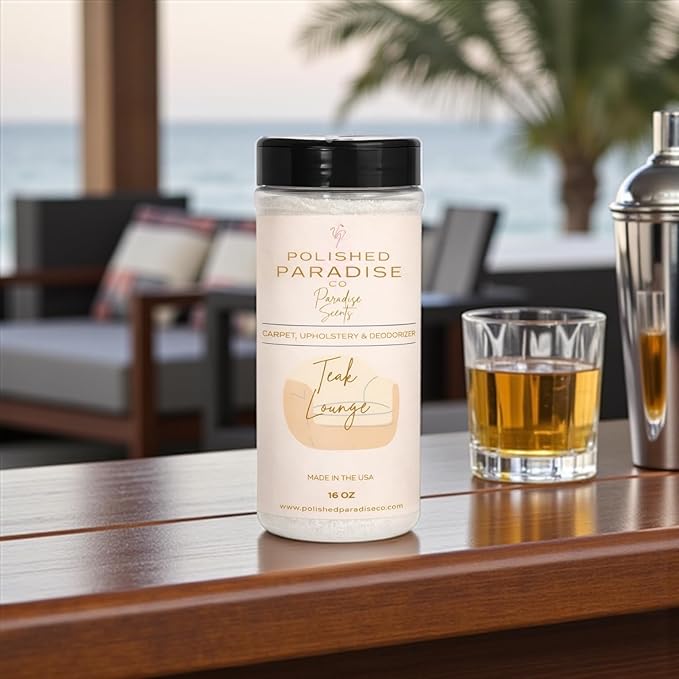 Paradise Scents Carpet and Upholstery Deodorizer, Resort Collection Scent Powder for Rugs and Textiles, 16 Oz (Teak Lounge)