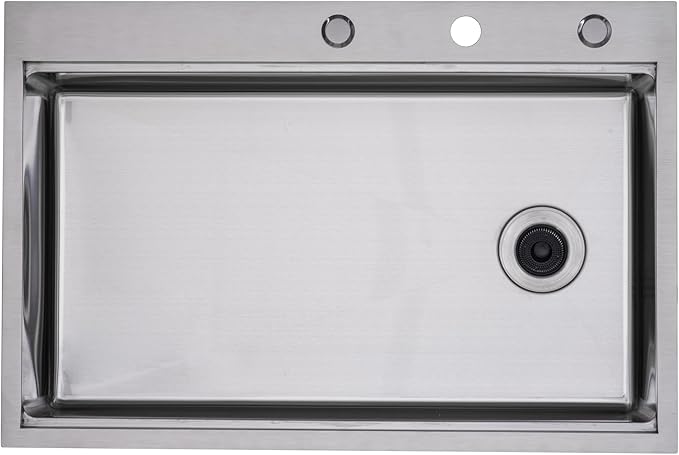 33” x 22” Workstation Topmount/Drop-in Stainless Steel Sink, 16-Gauge Bowl 15mm Radius, Accessories Includes Bottom Protective Grid, Dish Rack, Colander, Strainer & Cutting Board