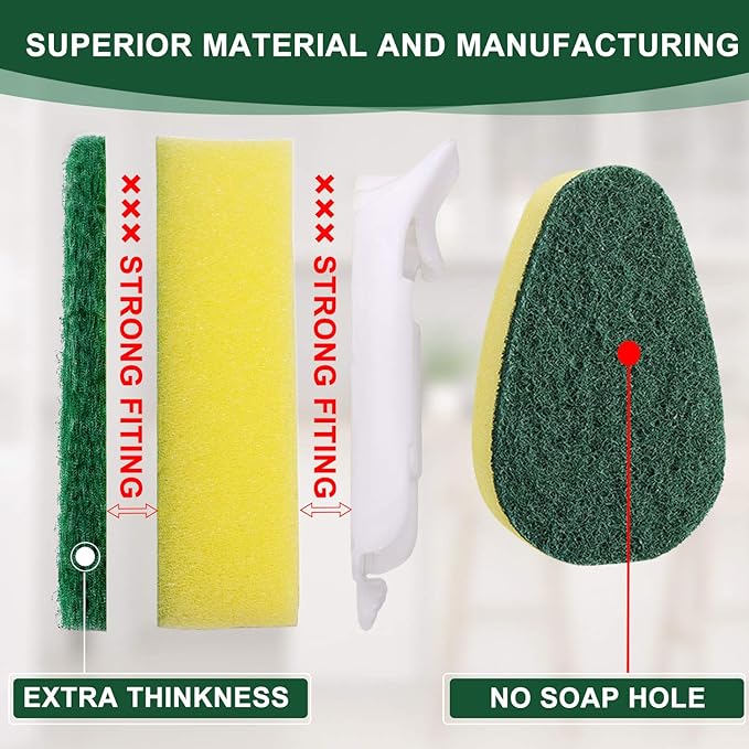 DYMOLL Dish Wand Refills 8Packs,Sponge Replacement Heads,Dish Wand Sponge Refill for Kitchen Cleaning