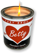 Fury Bros. Scented Candles for Men | Betty | Red Rose & White Tea | Natural Soy Wax | Hand-Poured in The USA | Long 70-80 Hour Burn (12.5 oz) | Vintage-Inspired Tin Design | Dad Home Gift
