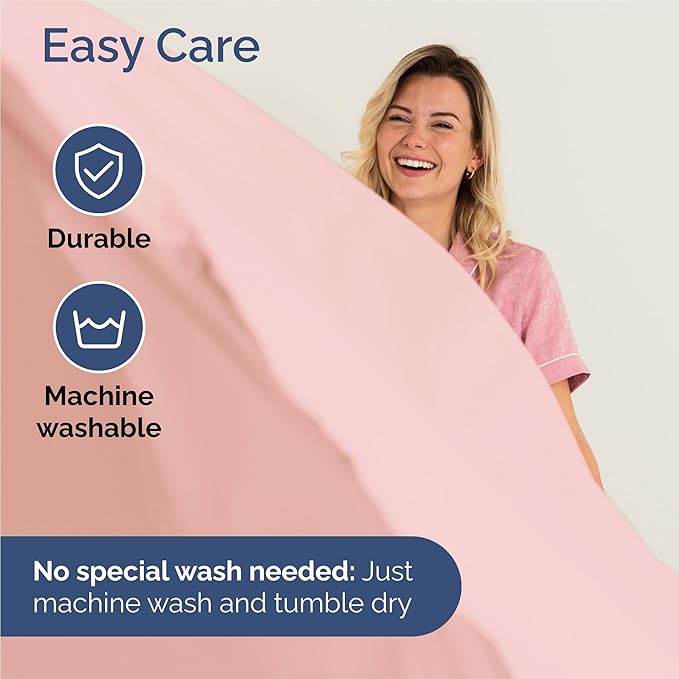 King 6 Piece Sheet Set - Comfy Breathable & Cooling - Ultra-Soft Hotel Luxury Bedding Set with 8-16 Inch Deep Pockets - 1 Flat & 1 Fitted Sheet & 4 Pillowcases - Wrinkle Free & Easy Care - Baby Pink
