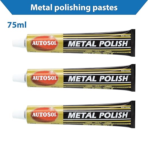 TJR® Polishing Kit – 3-Piece Polishing Paste with Abrasive Scuffing Pad, 2-Piece Polishing Mops – Metal Polish Compatible with Stainless Steel, Brass (Medium)