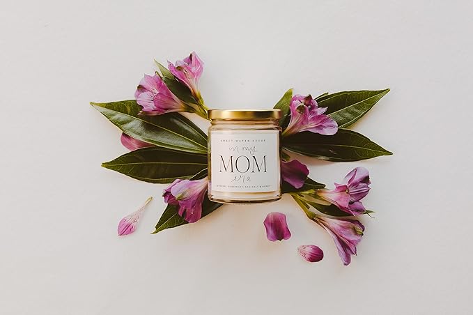 Sweet Water Decor in My Mom Era Candle - Jasmine, Rosemary, Sea Salt, and Honey Scented Candle - 9 oz Soy Candle in Clear Jar with 40+ Hours Burn Time - Mother's Day Gifts for Mom