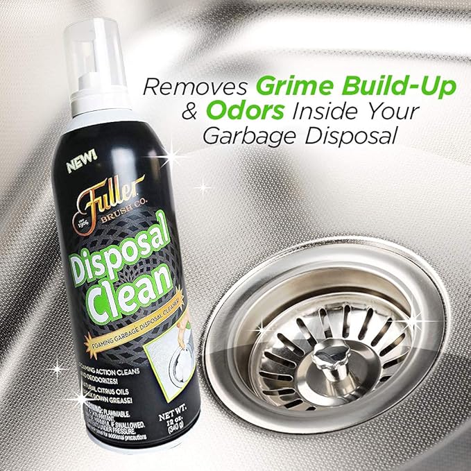 Fuller Brush Garbage Disposal Cleaner– 12 oz Bottle – Foaming Citrus Degreaser for Kitchen Sink Odor Removal and Drain Cleaning – Citrus Scent (Pack of 6)