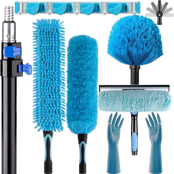 APMOLAR 25 Foot High Reach High Ceiling Fan Cleaner Duster with 7-to-18 Foot Sturdy Light Weight Telescopic Extension Pole