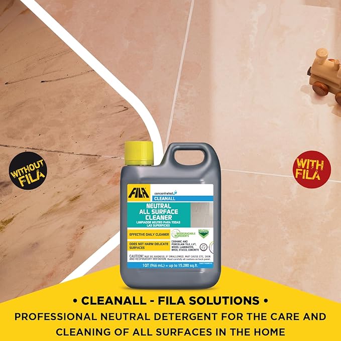 FILA Surface Care Solutions, CLEANER PRO, Neutral All Purpose Cleaner, Highly Concentrated - Up to 40 Washes, 1 QT
