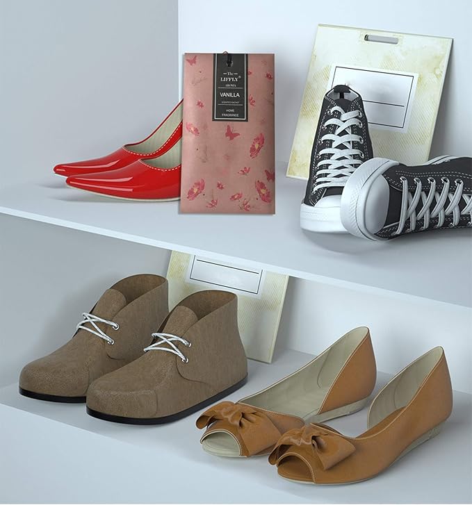 LIFFLY 14 Packs Vanilla Scented Sachets for Drawers and Closets