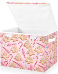 Christmas Tree Cookies Candies Storage Bins with Lids Foldable Storage Basket with Handles Collapsible Large Fabric Organizer Containers for Clothes Shelves Closet Office Home