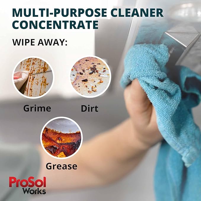 PROSOL WORKS Degreaser Cleaner Heavy Duty Cleaning Spray 16 oz - Kitchen Cleaner for Stubborn Splatters, Stove Top, Grill, Drip Pans, & Oven Cleaner - Safe on All Surfaces - Fresh Scent