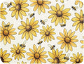 ABSOP Spring Summer Sunflower Bee Dish Drying Mat of Kitchen Counter 18×24 Inch Floral Drainer Pad Flower Dish Rack Pad Drainer Mat Washable Absorbent Reversible Microfiber for Coffee Bar