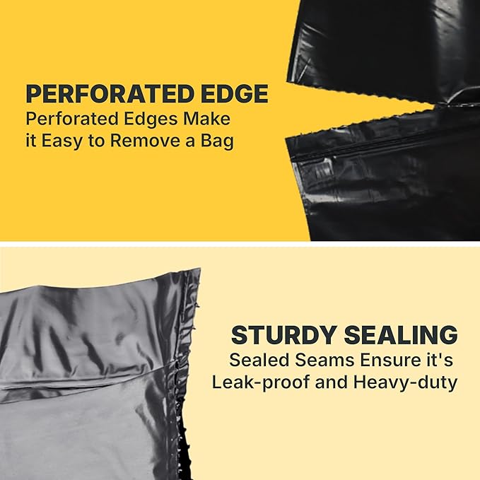 Bagtron 55-60 Gallon Trash Bags, 30 Micron Heavy Duty Pure LDPE Garbage Can Liners, 36" x 58" Large, Black, 100 Count