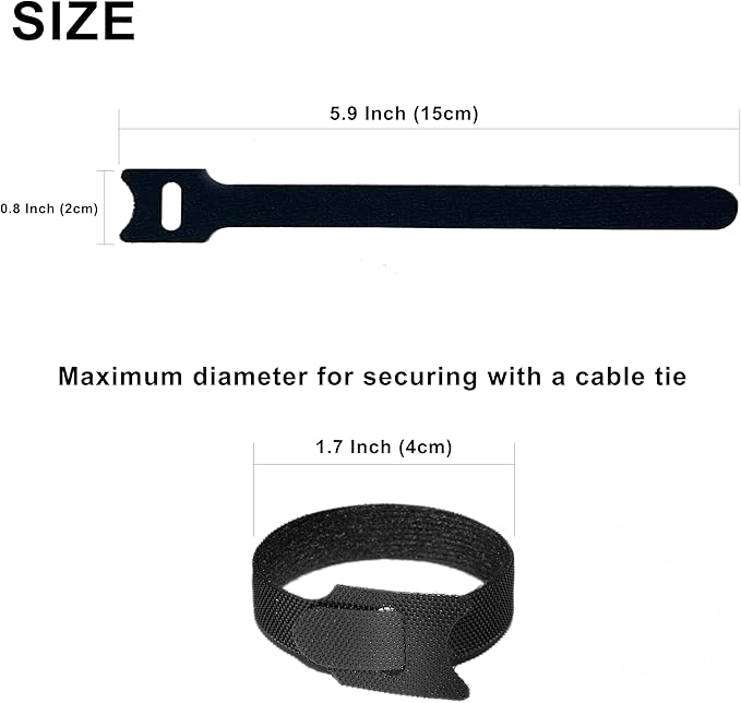 130 PCS 6 Inch Reusable Cable Ties Adjustable Cord Straps, Hook & Loop Wire Organizer for Home, Office & Electronics Cable Management