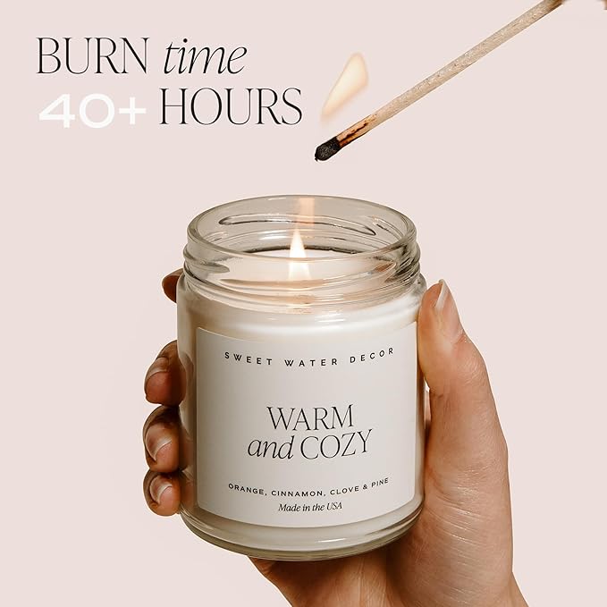 Sweet Water Decor Best Grandma Ever Candle - Jasmine, Rosemary, Sea Salt, & Honey Scented Candle - 9 oz Soy Candle in Clear Jar with 40+ Hours Burn Time - Birthday and Mother's Day Gifts for Grandma