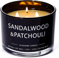 Patchouli & Amber Scented Candle, Luxury Large 3 Wick Soy Candle 12 Oz, 60+ Hour Long Lasting Clean Burn, Elegant Aromatherapy Home Decor, Housewarming & Birthday Gift for Men & Women