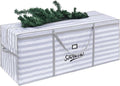 Small Christmas Tree Storage Bag 4ft/5ft Heavy Duty Reusable 600D Oxford Fabric, Moistureproof Dustproof Christmas Tree Bag for Short Artificial Christmas Tree(39X12X24in, Gray-White Stripes)